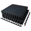 AIRHOP 0.56in Thick 48 Sq Ft Exercise Equipment Mats, 12 Tiles Upgraded Rubber Top with High Density EVA Foam, Large Interlocking Puzzle Gym Flooring for Home Gym, Heavy Weight Workout,Black & Blue view 1