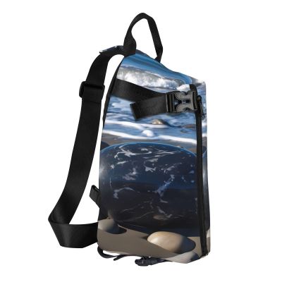 Beach Rock Print Crossbody Backpack -Versatile Crossbody Backpack For Outdoor Activities