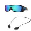 Oakley OO9101 Sunglasses Bundle: OO 9101 910158 Polished Black and Small Black leash Accessory kit view 2