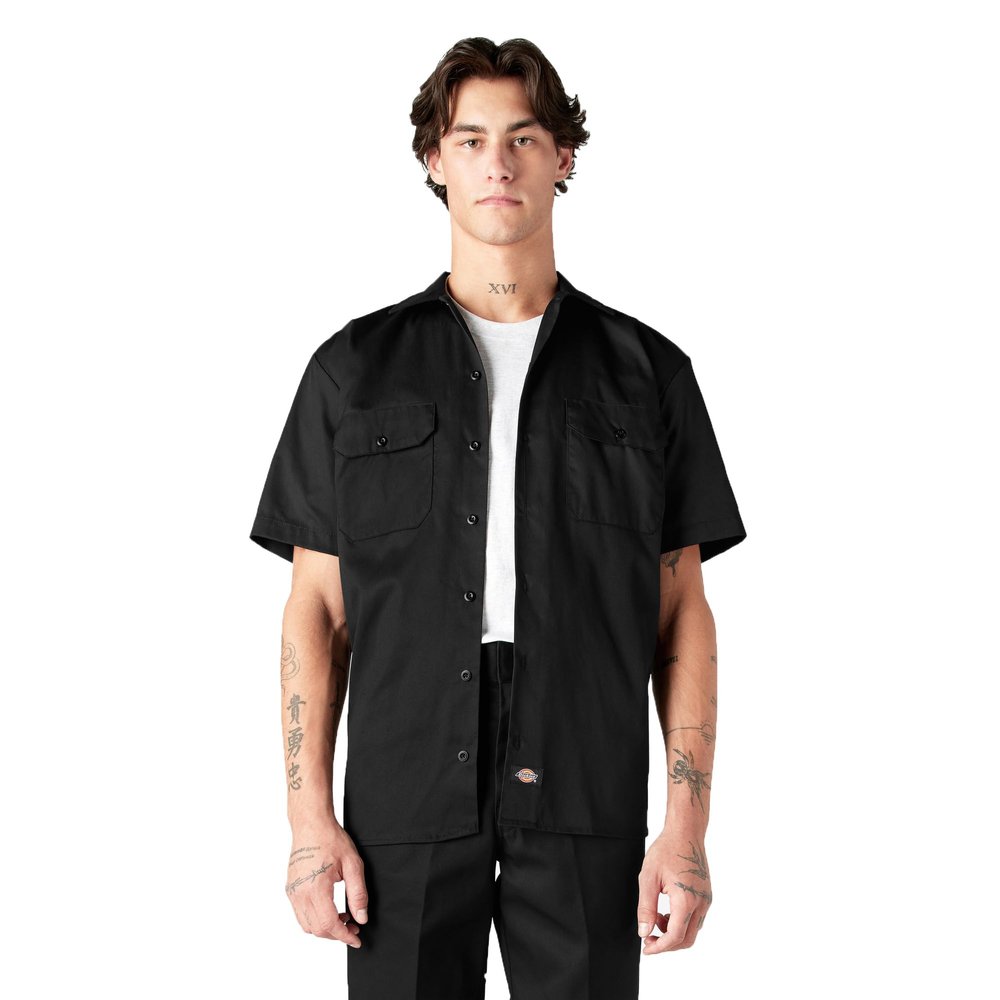 Dickies Short Sleeve Work Shirt, Black, 3T