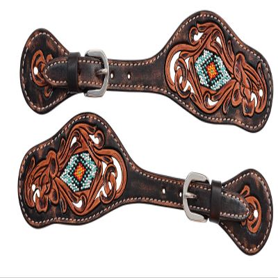 Circle Y Men's Sunset Beaded Spur Straps, Multi