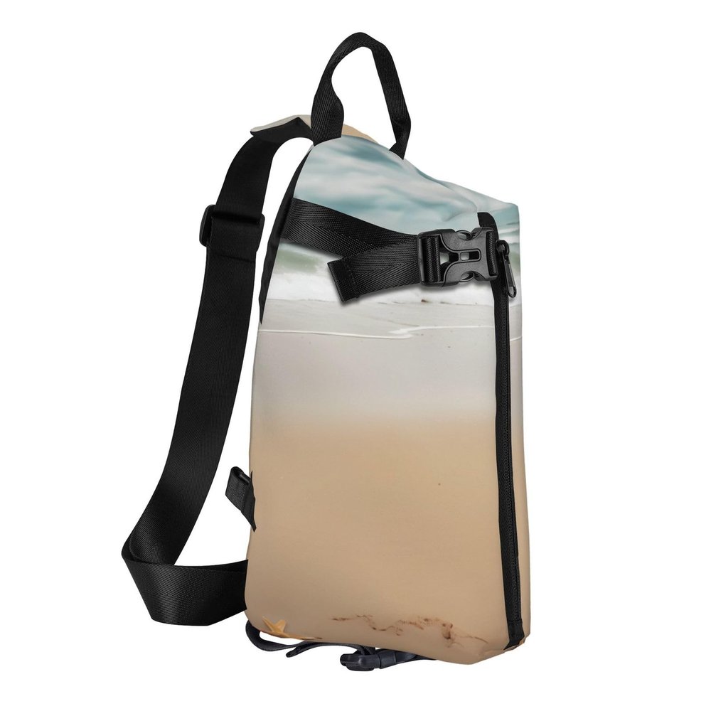 Beach Print Crossbody Backpack -Versatile Crossbody Backpack For Outdoor Activities