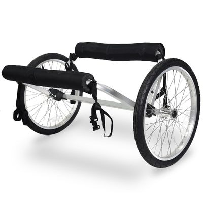 Wike Heavy Duty Aluminum Boat Cart for Canoes, Kayaks and Small Watercrafts - accommodates boats up to 48in. Long/100lbs towing weight/150lbs portage weight, includes padded supports, frame and wheels