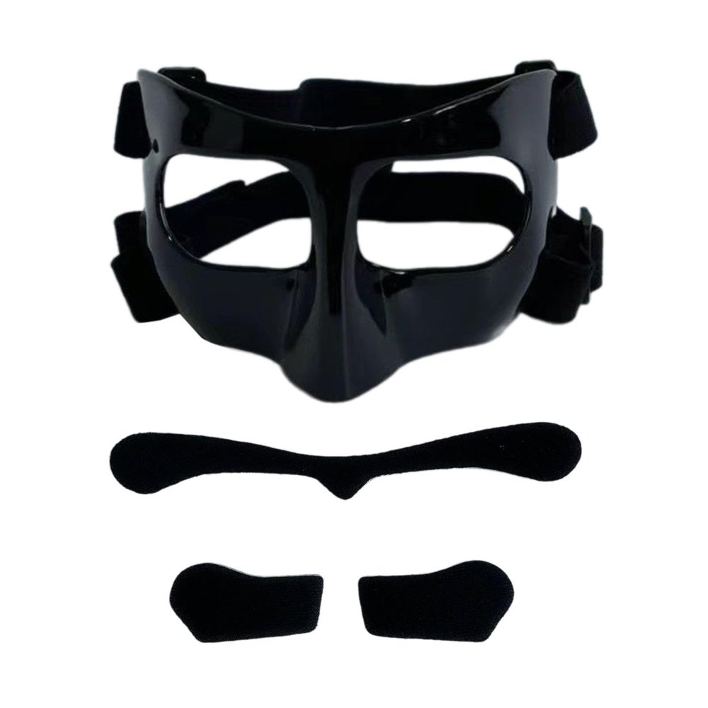 Vaveren Basketball Mask, Face Guard for Broken Nose Sports with Padding, Face Shield Mask Basketball Nose Guard for Soccer, Softball, Black Black Sticker