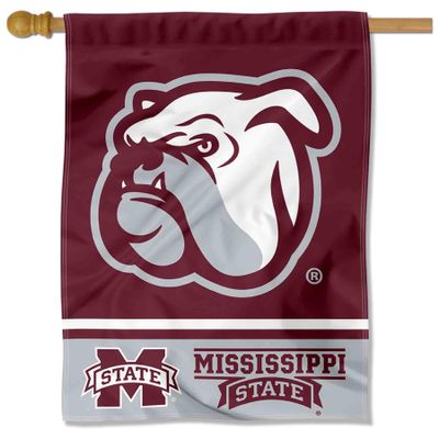 College Flags & Banners Co. Mississippi State Bulldogs Wordmark Logo House Flag Banner