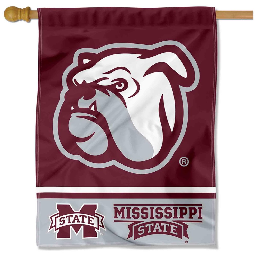 College Flags & Banners Co. Mississippi State Bulldogs Wordmark Logo House Flag Banner