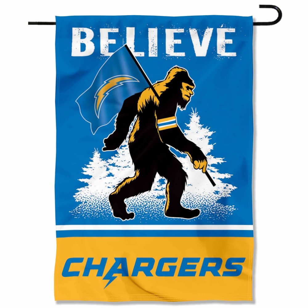 WinCraft Los Angeles Chargers Bigfoot Sasquatch Believe Yard Garden Banner Flag