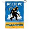 WinCraft Los Angeles Chargers Bigfoot Sasquatch Believe Yard Garden Banner Flag view 1