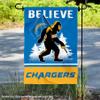 WinCraft Los Angeles Chargers Bigfoot Sasquatch Believe Yard Garden Banner Flag view 2