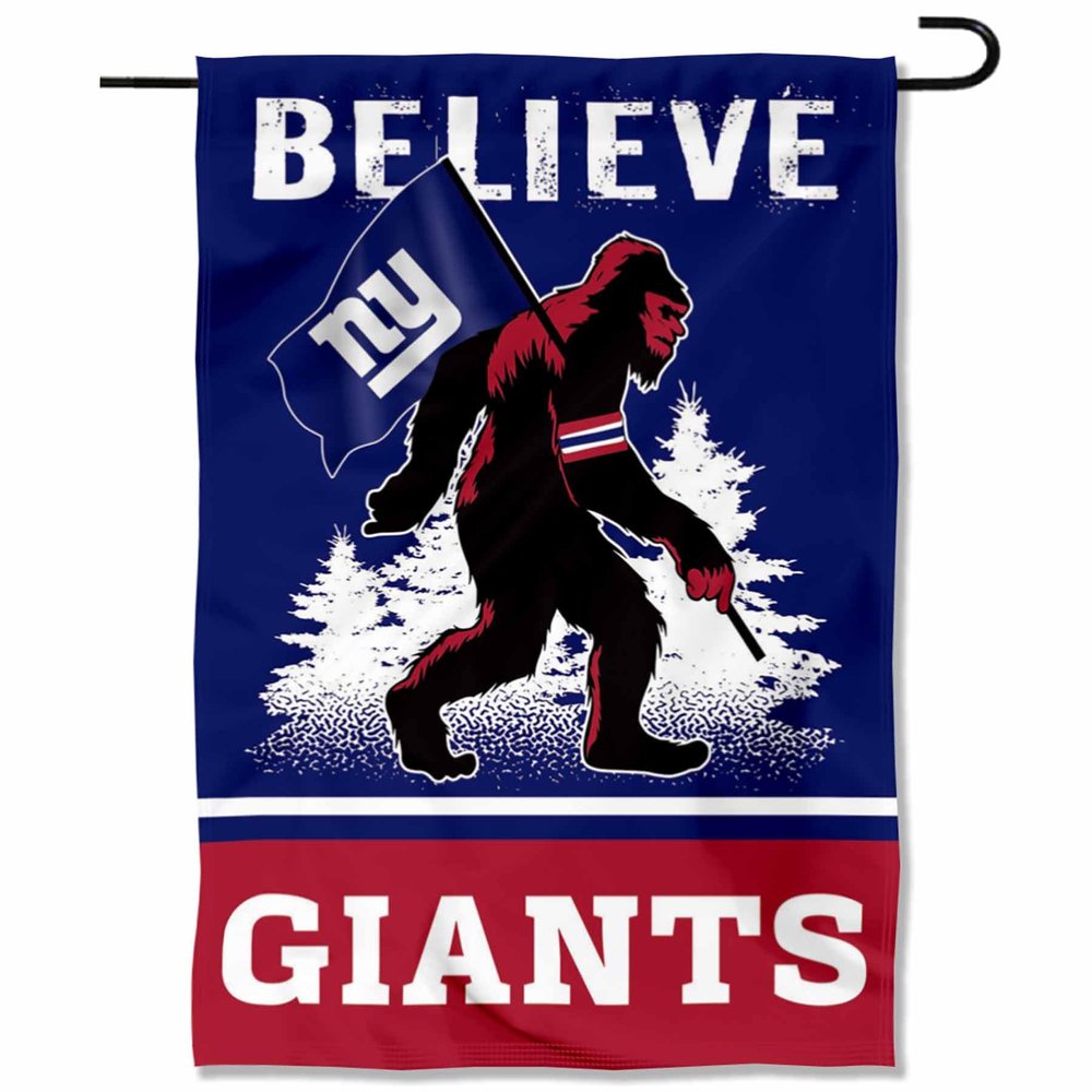 New York Giants Bigfoot Sasquatch Believe Yard Garden Banner Flag