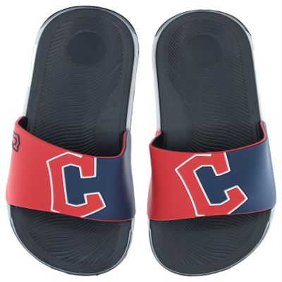 FOCO Men's MLB Big Logo Raised Slide, Cleveland Guardians, Medium
