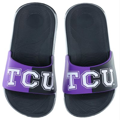 FOCO Men's NCAA Big Logo Raised Slide, TCU Horned Frogs, X-Large