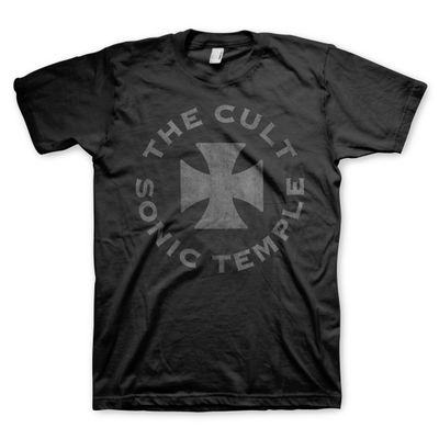 2Bhip The Cult Band Sonic Temple Circle Mens Short Sleeve 80s Music Vintage Style Graphic Tees - Black, X-Large