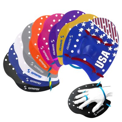 Synergy Hand Paddles for Swim Training (Magenta, Small)