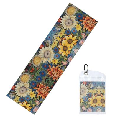 Oil on Canvas Sunflower Cold Exercise Towel for Gym, Running, Sports, Yoga & More - Enhance Your Workout Experience