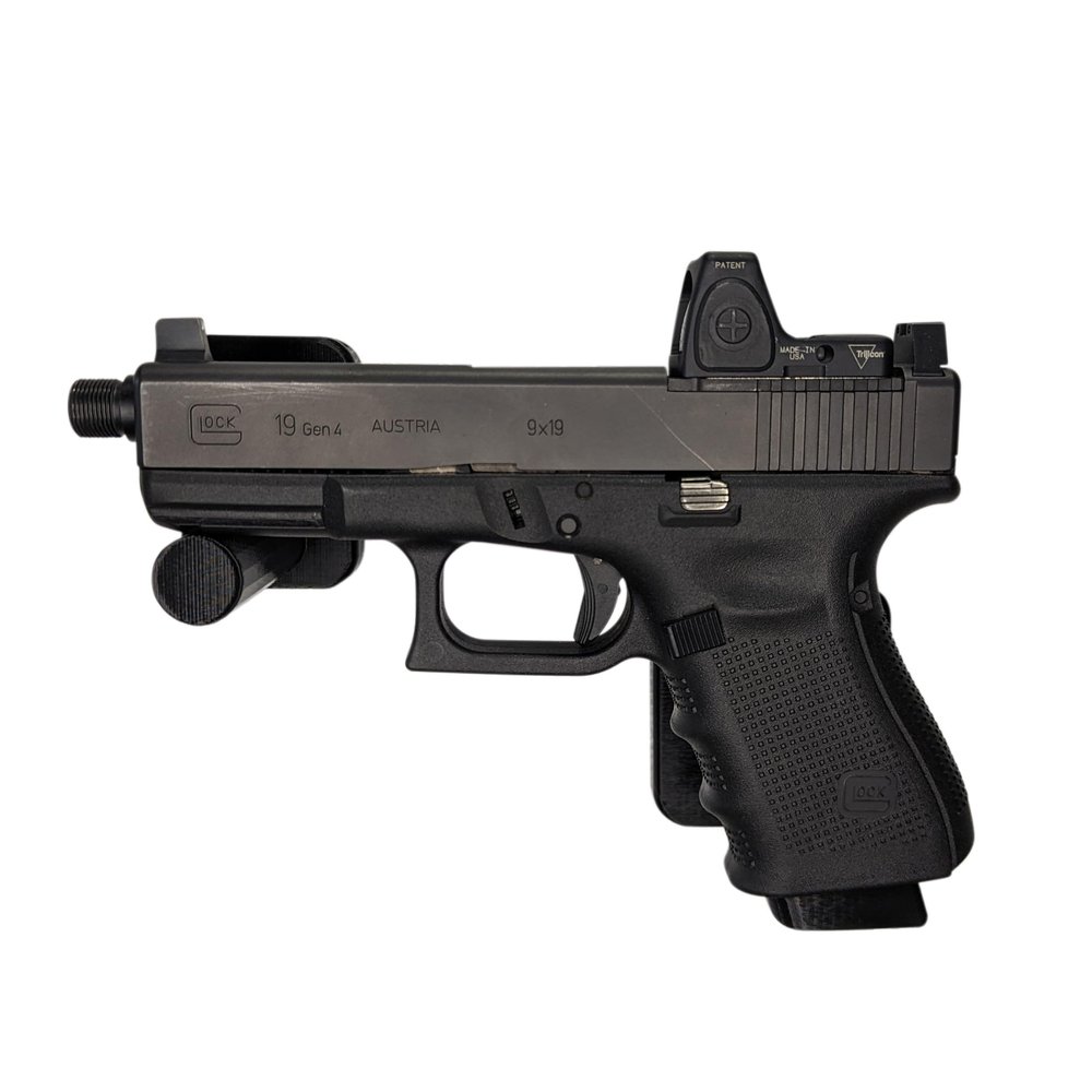 Hammy3DPrints Mount for Glock 9mm/40/357 Double Stack - Magnetic | Pistol Holder Handgun Storage Rack (Facing Left)