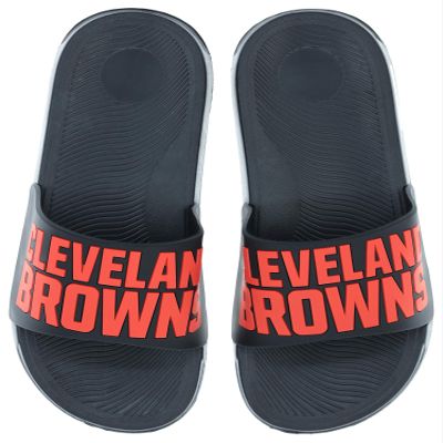 FOCO Men's NFL Big Logo Raised Slide, Cleveland Browns, Small