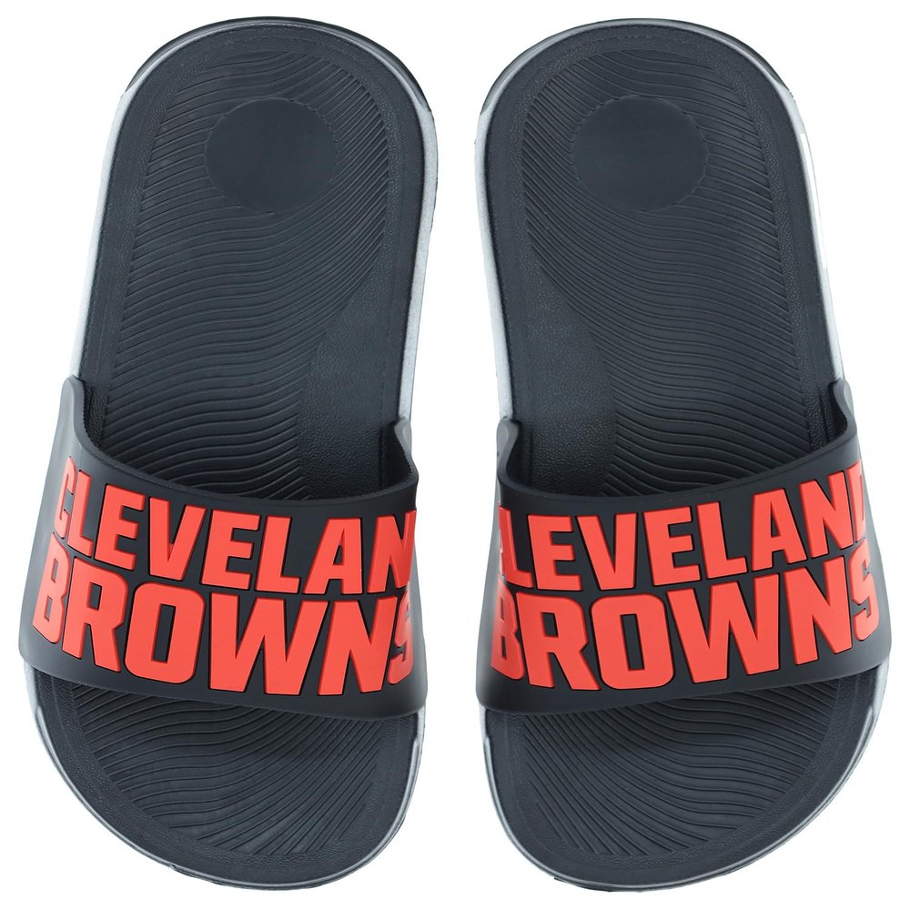 FOCO Men's NFL Big Logo Raised Slide, Cleveland Browns, Small
