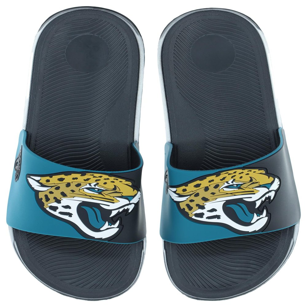 FOCO Men's NFL Big Logo Raised Slide, Jacksonville Jaguars, Medium