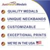 10 Pack Volleyball Award Medal, Customizable, Specify YOUR CUSTOM TEXT with our volleyball award medallion. Large 3-1/8W x 3-1/2H quality medal from heavy metal alloys. Printed packaged USA view 4