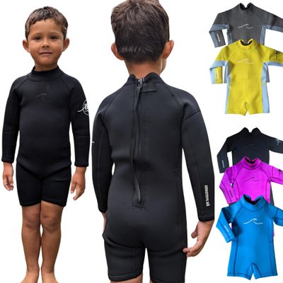 Selective HA Baby, Infant, Toddler, Kids Ultrasoft 1.5mm and 2.5mm Genuine Yamamoto Neoprene Longsleeve Shorty Wetsuit Springsuit (Black Onyx 2.5mm Yamamoto, 4T (L))