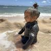 Selective HA Baby, Infant, Toddler, Kids Ultrasoft 1.5mm and 2.5mm Genuine Yamamoto Neoprene Longsleeve Shorty Wetsuit Springsuit (Black Onyx 2.5mm Yamamoto, 4T (L)) view 4
