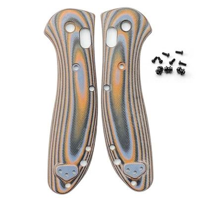 1 Pair Custom G10 Scales Handle Fits for Griptilian 551, Handle Patch with 3 Sets Screws DIY Replacement Accessories (Size : Black Orange A)