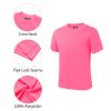 QBK 2T to Youth Neon Shirt Kids UPF 50+ Dry Fit Athletic Short Sleeve Rash Guard T Shirts for Boys Girls Sports Undershirt (Pink L) view 4