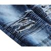 SWJGLITTR Men's Casual Distressed Jeans Ripped Straight Casual Denim Pants Destroyed Washed Loose Men Jean (Blue,31) view 4