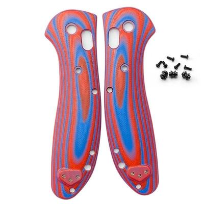 1 Pair Custom G10 Scales Handle Fits for Griptilian 551, Handle Patch with 3 Sets Screws DIY Replacement Accessories (Size : Blue Red)