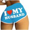 I Love My Husband Booty Shorts, Womens Sexy Naughty Yoga Sport Workout Hot Pants, Elastic Waist Athletic Lounge Briefs view 1