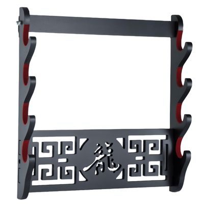Eforlife 4 Tier Sword Holder Wall Mount Samurai Sword Rack Display Stand Katana Wakizashi Tanto Wall Hanger Sword Rack Four Layer (4-Tier with Felt)