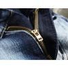 Mens Patchwork Camouflage Jeans Straight Patches Biker Denim Pants Relaxed Fit Vintage Pocketed Jean (Blue,30) view 2