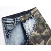 Mens Patchwork Camouflage Jeans Straight Patches Biker Denim Pants Relaxed Fit Vintage Pocketed Jean (Blue,30) view 4