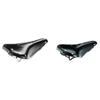 B17 Carved Black Brooks Bicycle Saddle with Steel Rails and Full Grain Leather view 1