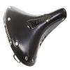B17 Carved Black Brooks Bicycle Saddle with Steel Rails and Full Grain Leather view 4