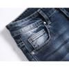 Men's Patched Casual Jeans Cargo Distressed with Patches Jean Biker Ripped Straight Denim Pants (Dark Blue,30) view 4