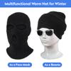 Pukavt 3 Hole Winter Knitted Mask, Full Face Cover Ski Mask Warm Balaclava for Skiing, Motorcycle, Snowboard Fluorescent Green view 4