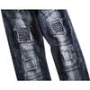 SWJGLITTR Men's Straight Patchwork Jeans Slim Fit Distressed Denim Pants Biker Streetwear Destroyed Ripped Jean (Black 2,28) view 4