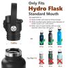 Auto Flip Lid for Hydro Flask Standard Mouth Bottle, Spout lid for HydroFlask Narrow Mouth Bottle, Replacement Lid with Button Lock, Black view 2