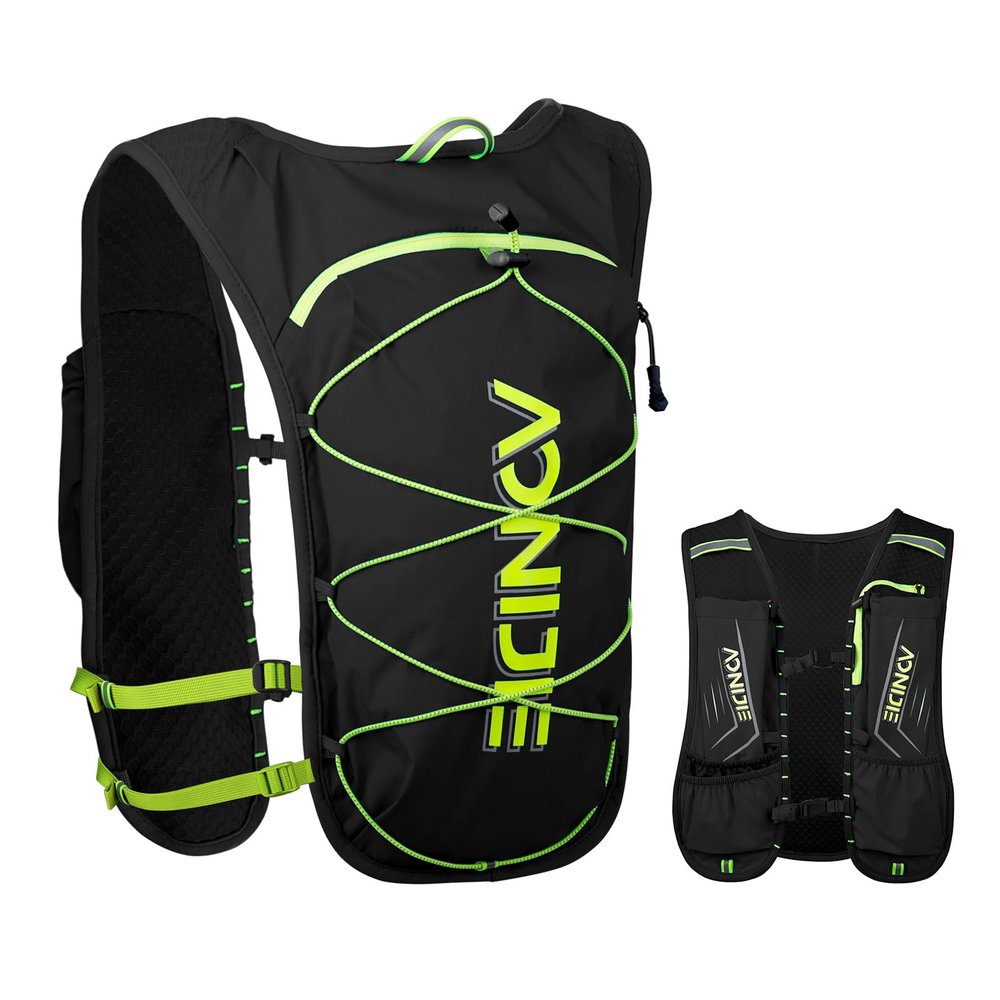 AONIJIE Running Hydration Vest 5L Running Vest for Women Men with Hydration Backpack Fits 6.8" Phones for Hiking Marathon Race (Black)