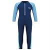 Nikiikoo Kids Boys Girls One Piece Swimsuit Full Body Surfing Wetsuit Long Sleeve Rash Guard Swimwear Sunsuit Navy 5-6 Years view 1