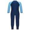 Eandarui Kids Girls Boys Full Body One Piece Swimsuit Long Sleeve Front Zipper Rash Guard Surfing Wetsuit Navy 5-6 Years view 2