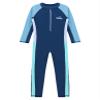 Eandarui Kids Girls Boys Full Body One Piece Swimsuit Long Sleeve Front Zipper Rash Guard Surfing Wetsuit Navy 5-6 Years view 3