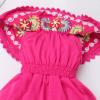 ABEHIK Toddler Girls Traditional Embroidered Mexican Dress Floral Boho Dresses Mexican Folklorico Dress Baby Kids Cinco de Mayo Fiesta Birthday Party Spring Summer Dresses Hot Pink 2-3 Years view 4