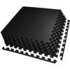 AIRHOP 0.56in Thick 24 Sq Ft Exercise Equipment Mats, 6 Tiles Upgraded Rubber Top with High Density EVA Foam, Large Interlocking Puzzle Gym Flooring for Home Gym, Heavy Weight Workout,Black view 1