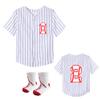 KPSTRO Toddler Birthday Jersey 2nd 4 Years Old Boy Girl Baseball Shirt and Socks V Neck Tee Summer Outfit view 1
