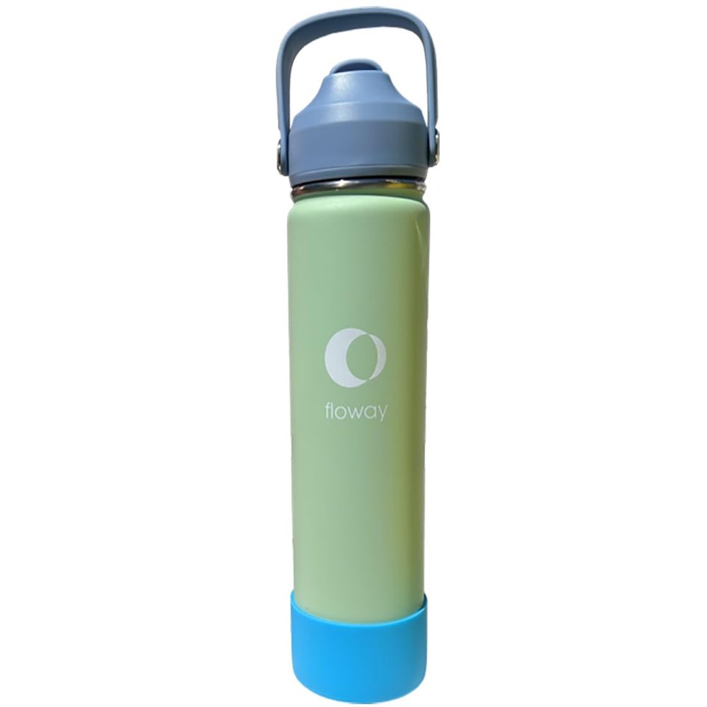 Floway 24oz Stainless Steel Vacuum Insulated Water Bottle with Straw Lid and Cleaning Brush, BPA Free, Leakproof, Temp Control, for Hot and Cold Drinks (Cool Mint, 24oz)