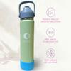 Floway 24oz Stainless Steel Vacuum Insulated Water Bottle with Straw Lid and Cleaning Brush, BPA Free, Leakproof, Temp Control, for Hot and Cold Drinks (Cool Mint, 24oz) view 4