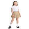 Auranso Girls Pleated Skirt Kids Tennis Elastic Waist Uniform Plaid Skirt Khaki 13-14Y view 2